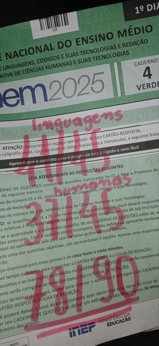 studylally's tweet photo. — COMO EU ESTUDEI PARA FAZER 78/90 ACERTOS NO PRIMEIRO DIA DO ENEM 2025

▎uma thread contando como tive um bom desempenho em humanas e linguagens no meu primeiro Enem, mesmo estudando sozinha https://t.co/ru7kCcybhQ
