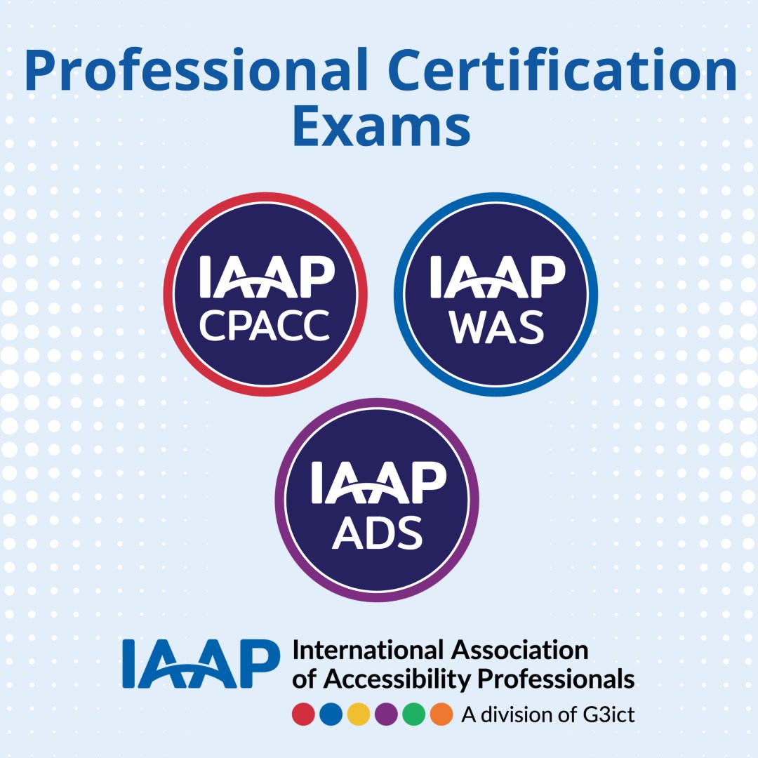 IAAPOrg's tweet image. Prepare to apply for your certification exam in the new year! 

Exams Dates: January 21 through February 18 

Applications Open: January 7 

Exam info: f.mtr.cool/nxrtalhavo

#IAAP #ProfessionalCertification