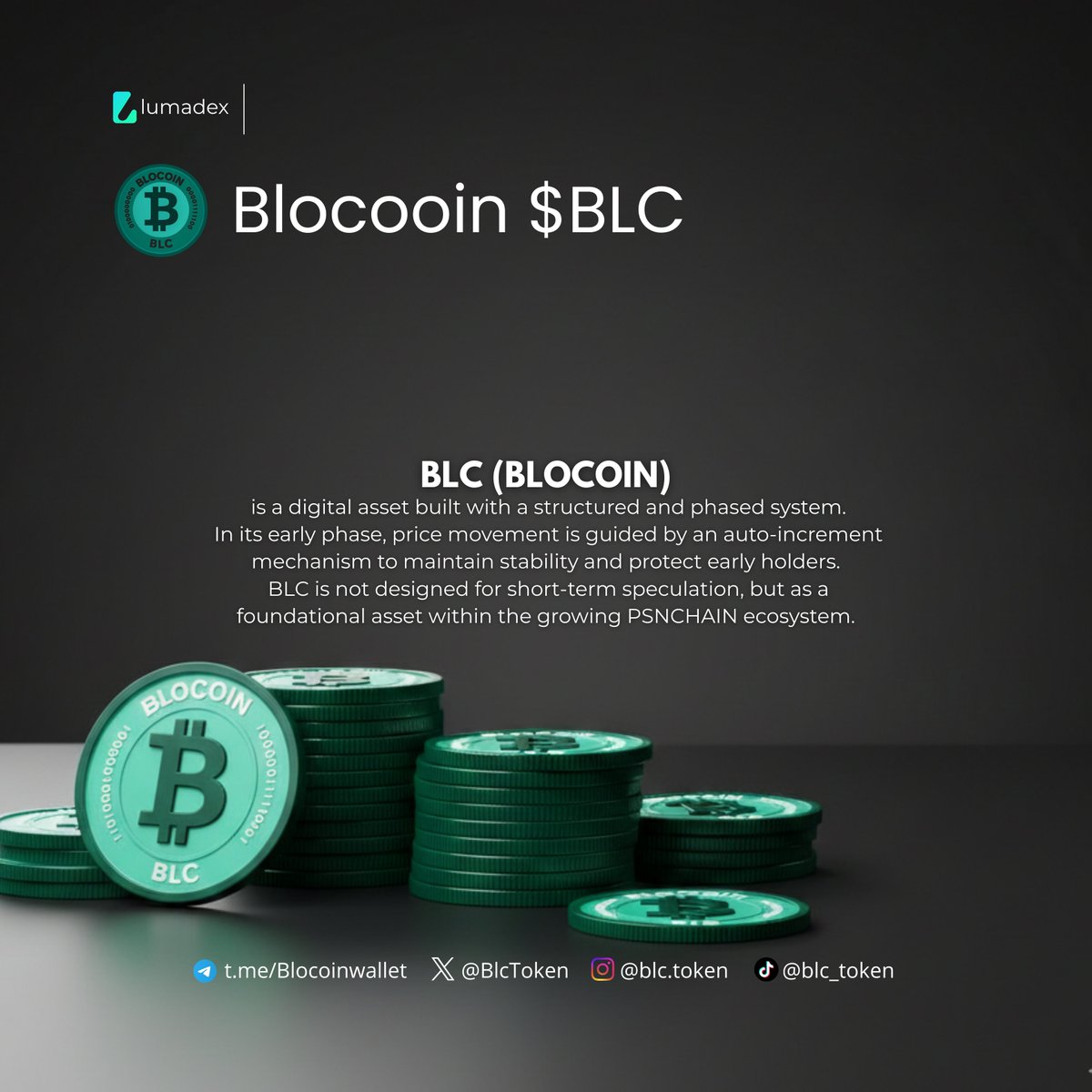 BlcToken's tweet image. BLOCOIN ($BLC) – The foundational digital asset in the rapidly growing PSNCHAIN ecosystem.
Built with a structured and phased system featuring an auto-increment mechanism for long-term stability and protection of early holders from wild speculation.
Not designed for quick pumps,