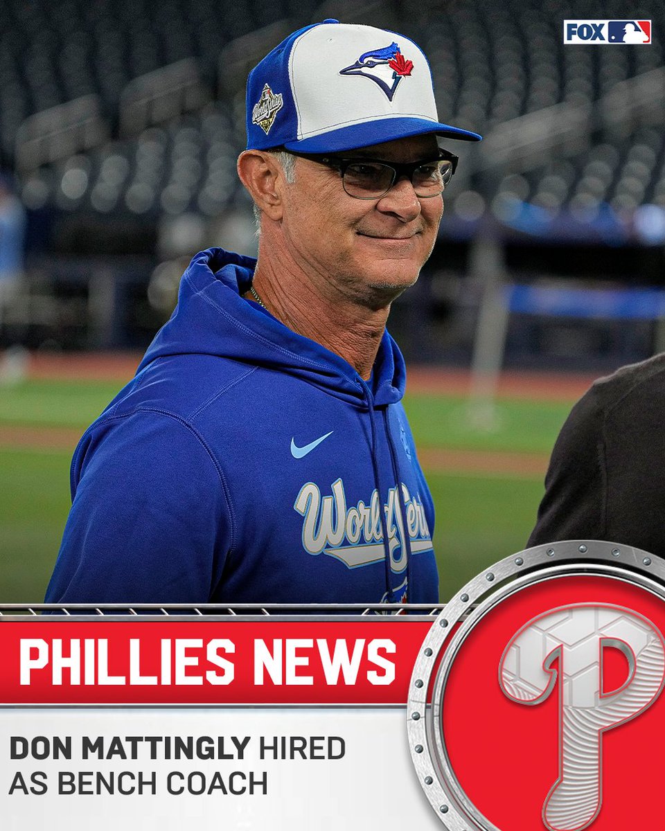 The Phillies announced that they have hired Don Mattingly to be the team's new bench coach