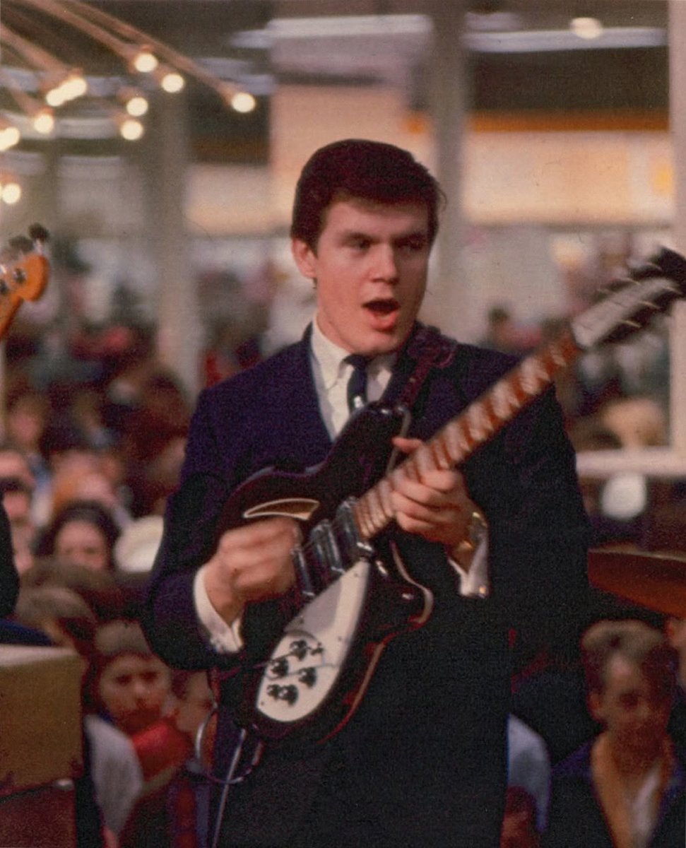 RandysVinylTap's tweet photo. #AskRandy: The Polar Reefers ask: Any fun stories about how you guys acquired your Rickenbacker Guitars?
When I saw Hard Day’s night, I watched it on a loop all day since you didn’t have to leave theatres between showings. Phil Brown, the chief of police finally pulled me out at night and sent me home! I originally wanted one to look like George Harrison’s with a big cutaway, but in blonde. I also liked the mahogany colour from Lowe’s music in Winnipeg where I took violin lessons as a kid. I told the man I wanted to order a 6 string. I had to wait 6 months and finally it arrived. I went in and it was totally different than George’s model. The point on the top and bottom were not there; the point was rounded off and they had changed the shape. It had a good clean sound though. I played until the neck broke because an amp fell on it, and once repaired, I sold it to Duncan Wilson of The Mongrels who I produced. It has one of the best necks of any guitar.
In the late 70’s, I went to the factory in Santa Ana and picked out a 12 string. It’s white with plastic binding. It has stayed very white but the binding has yellowed and it sounds great on rhythm especially songs by The Byrds and The Beatles. Mine have DeArmond pickups that are wired to be jangly and mid range like CCR. It’s a less thick, bluesy sound. Now they use their own.
Photo: 1966, My Rickenbacker guitar. Playing a fashion show at the mall with The Guess Who. Pretty sure it was the first one in Canada. #rocknroll #throwback #rickenbacker #guitar