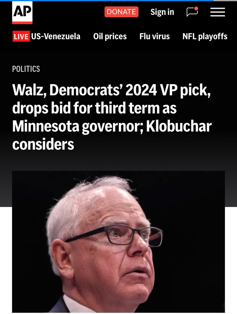 BREAKING: The Associated Press reports that Tim Walz will not run for a third term as Minnesota governor. 

Do you think this is the right decision?