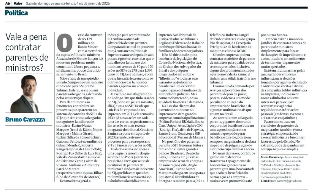 Magistral essa coluna do <a href="/BrunoCarazza/">Bruno Carazza</a> sobre os incentivos de lobby no judiciário brasileiro e suas consequências para a integridade da instituição. Contudo, uma questão que fica é: Se o lobby com o judiciário é tão valioso em gerar privilégios, por qual razão não existe mais