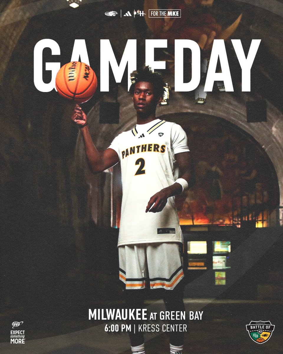 Can't beat 𝗠𝗜𝗟𝗪𝗔𝗨𝗞𝗘𝗘 vs. 𝗚𝗥𝗘𝗘𝗡 𝗕𝗔𝗬! 😤
Round 1⃣ : "Battle of I-43" tips off tonight!
🆚: <a href="/gbphoenixmbb/">Green Bay Men’s Basketball</a> 
📍: Green Bay, Wis. | Kress Center
⏰: 6 PM
📻: mkepanthers.com/showcase?Live=… @ <a href="/1017TheTruth/">101.7 The Truth</a> w/Scott Warras
📊: greenbayphoenix.com/sidearmstats/m…
📺: espn.com/watch/player?i…