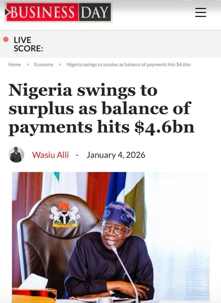 Nigeria returned to a balance-of-payments surplus during the 3rd quarter of 2025, meaning foreign inflows exceeded outflows with a surplus of $4.6 billion. This reversal from the previous quarter suggests a gradual strengthening of the country’s external fundamentals.

One of the