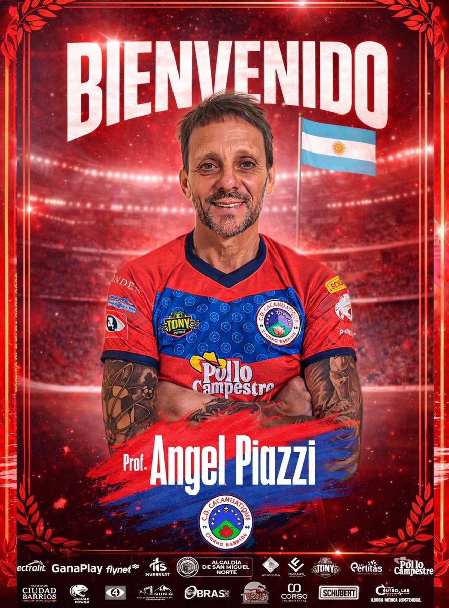 Bienvenido Prof. Angel “Nino” Piazzi, nuevo Director Técnico de <a href="/CDCacahuatique/">C.D. Cacahuatique</a>