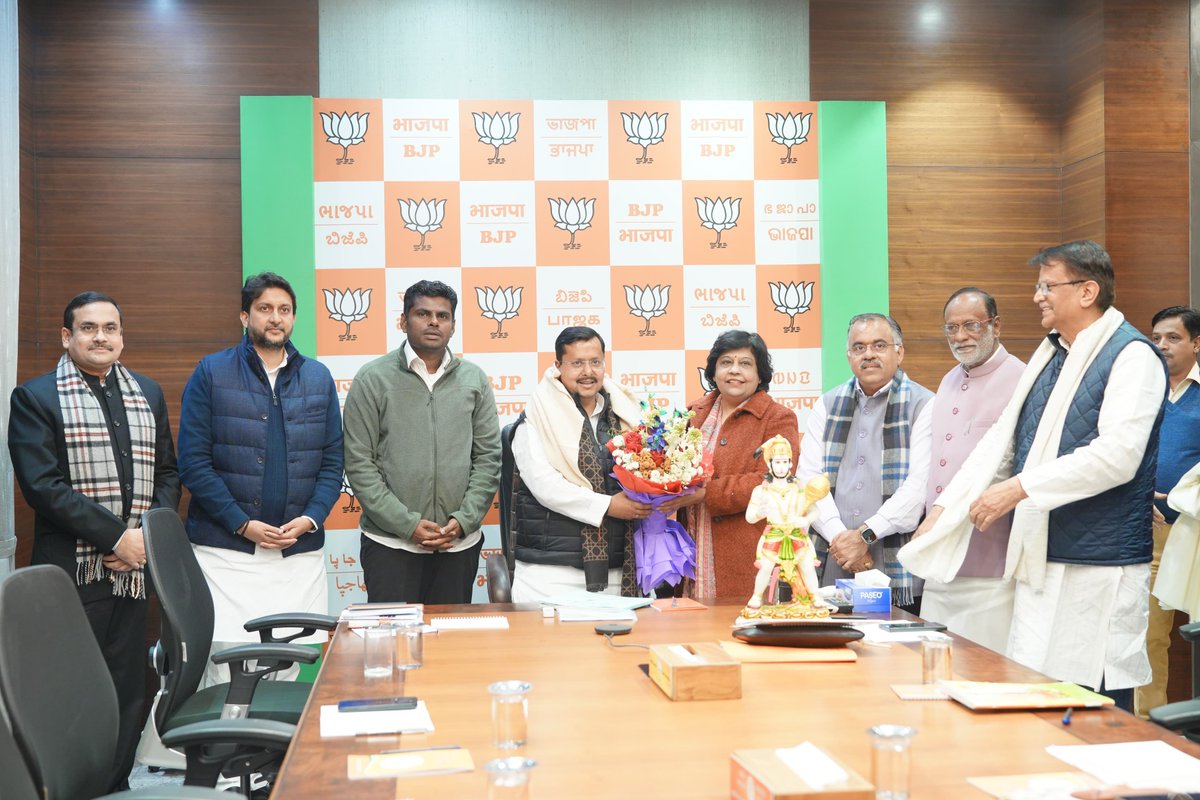 Delighted to have taken part in a organisation review meeting chaired by <a href="/BJP4India/">BJP</a> Working President Thiru <a href="/NitinNabin/">Nitin Nabin</a> avl in New Delhi today, along with senior leaders of <a href="/BJP4India/">BJP</a>. 

<a href="/tarunchughbjp/">Tarun Chugh</a>