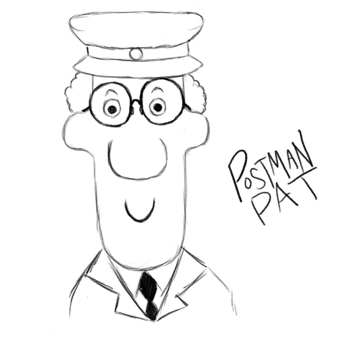 TJChevillet's tweet photo. I drew Postman Pat from memory. I have a fondness for the wholesome show. https://t.co/GzaF4myXNk