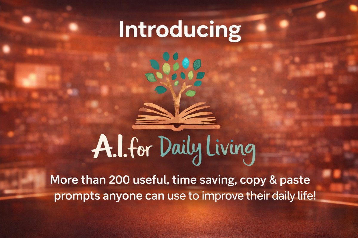 A friend of mine is launching AI for Daily Living — a simple way for everyday people to use AI in everyday life.
It’s just $39 per year, but here’s a 30% friends-and-family discount here if you want to check it out:
aifordaily.living/friends30

#LearnAI #AIPrompts