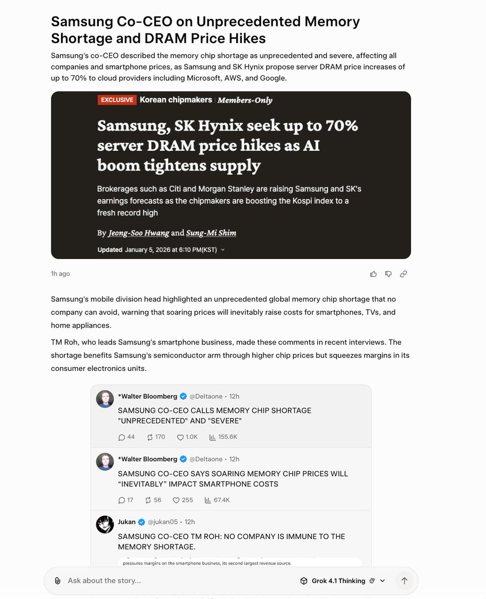 I really like this new <a href="/grok/">Grok</a> for you news. Very interesting. Surely this works best when your grok account is the same as you use on <a href="/X/">X</a>