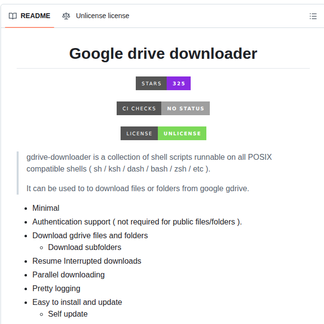 tom_doerr's tweet photo. Downloads folders from Google Drive using shell scripts

https://t.co/9lR6QBzwYb https://t.co/EIvUFOlzid