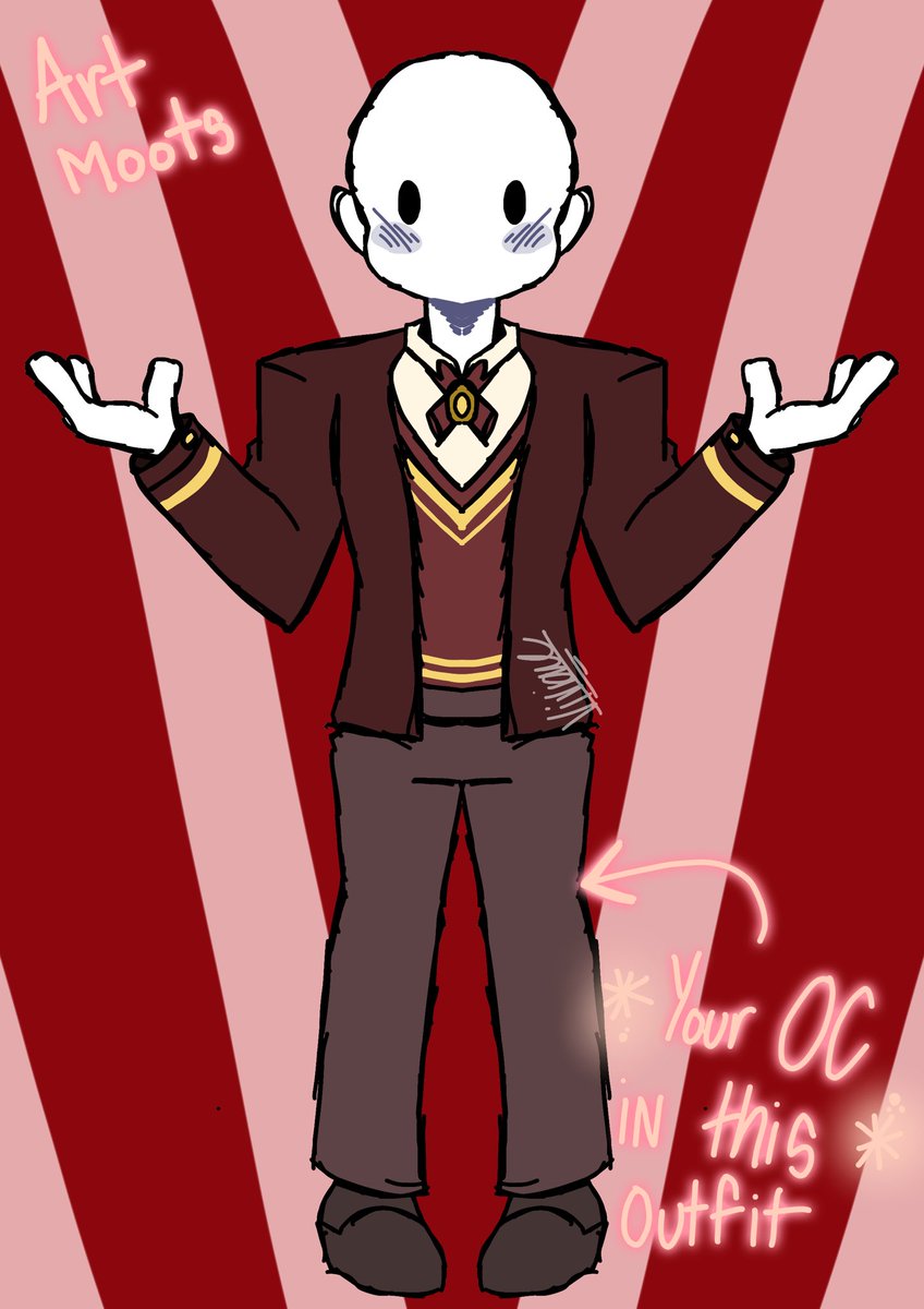 SmolBeanVivi's tweet photo. ✨ART TRADES✨
Rules:
1. Post your OC or any character in the comments below.
2. Choose which uniform you want for character or OC in.
3. No NSFW, HEAVY GORE, AI, or HATE SPEECH.
#artmoots #darkdivinity #art #ArtistOnTwitter https://t.co/FUzzOv9Cng