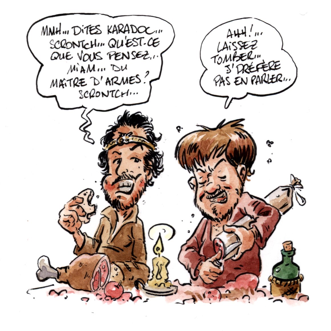 Ceheu_bd's tweet photo. Comme l'année 2026 ne s'annonce pas hyper folichonne, autant se remonter le moral avec une scène culte de Kaamelott ! Le gras, c'est la vie !!
Pas trop non plus, n'allez pas mourir d'une maladie cardio-vasculaire, on est sensé tous mourir sous une frappe nucléaire cette année. 😉 https://t.co/0dc34BSQQP