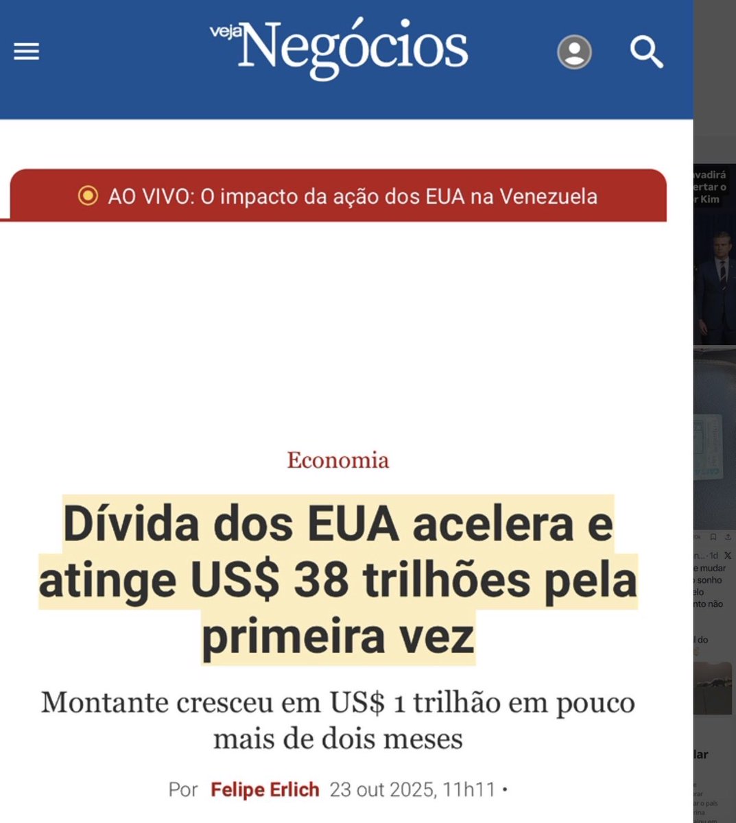 Eis o real motivo de Trump em ROUBAR o petróleo alheio. Sua dívida só aumenta mês a mês. E a China, em seu encalço, só crescendo.