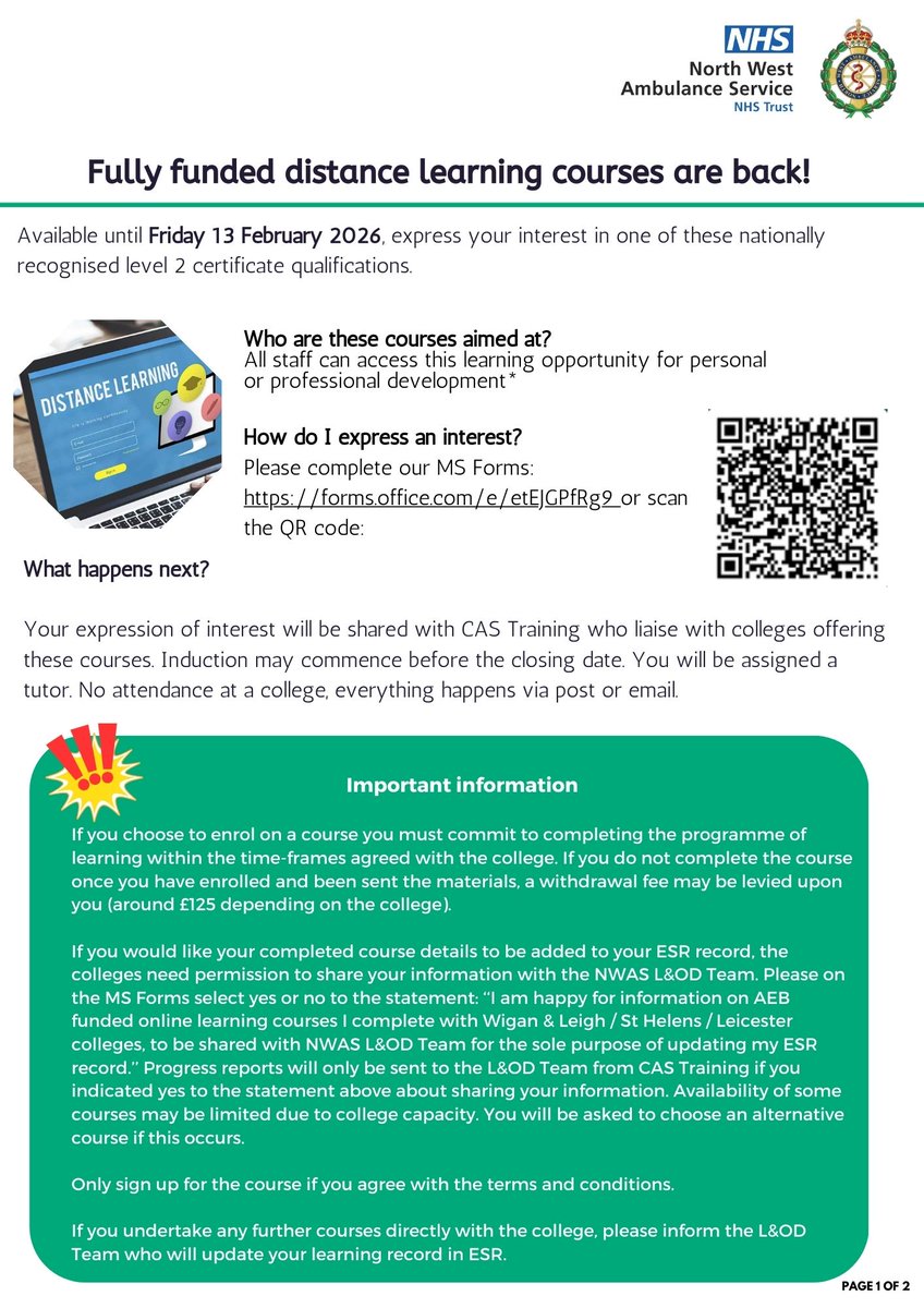 NWAS Learning & Organisational Development tweet media