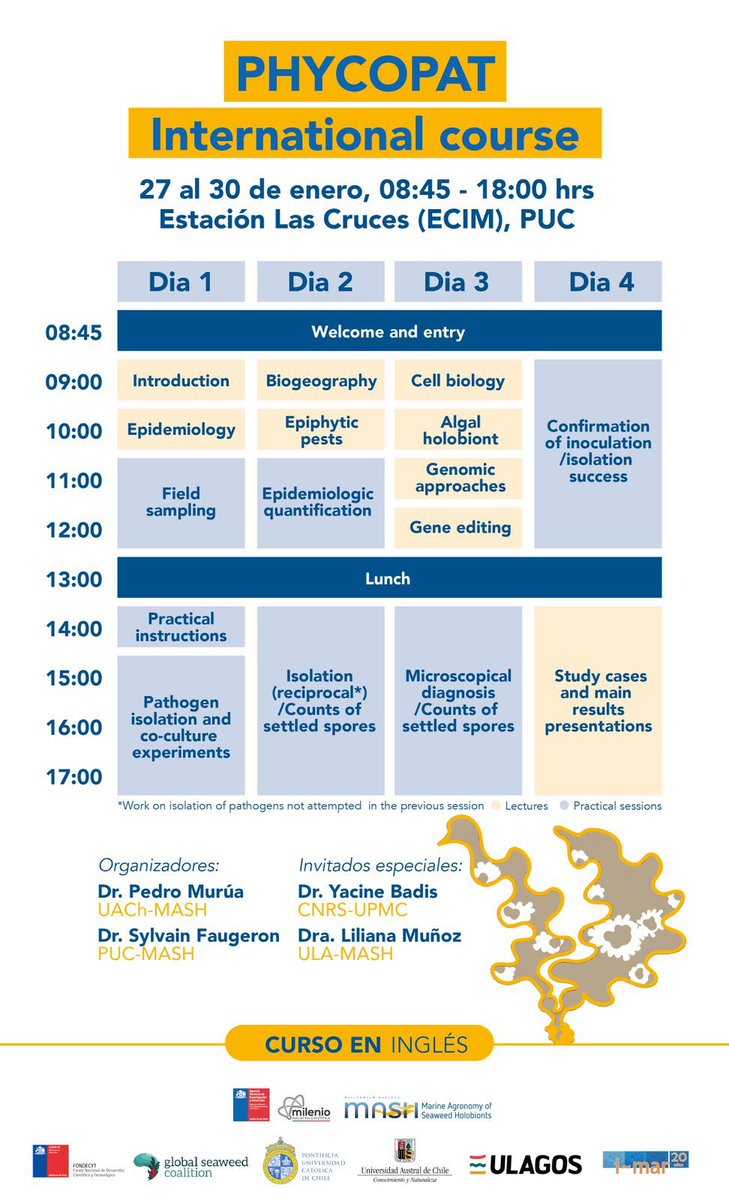 🔬 PHYCOPAT 2026 | International course on algal pathology, based in Chile