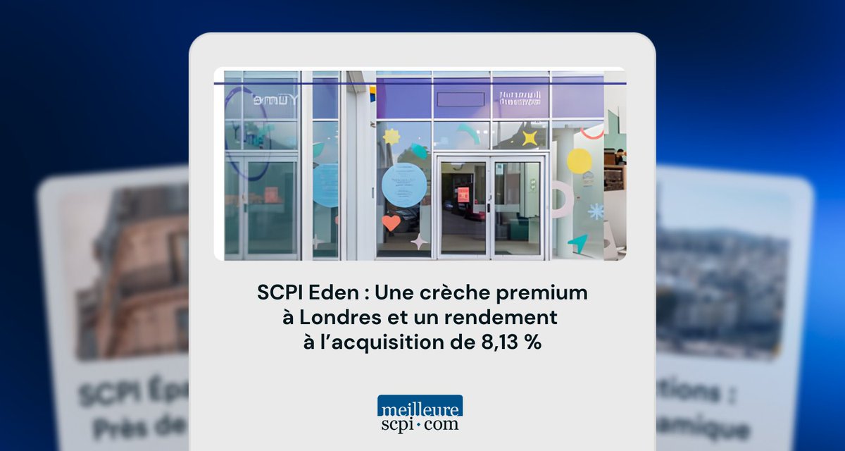 La SCPI Eden (Advenis REIM) réalise sa 6e acquisition avec une crèche premium à Wandsworth, dans le sud-ouest de Londres, entièrement louée à un opérateur de la petite enfance.
meilleurescpi.com/actualites/scp…
🔔 Communication à caractère publicitaire 🔔