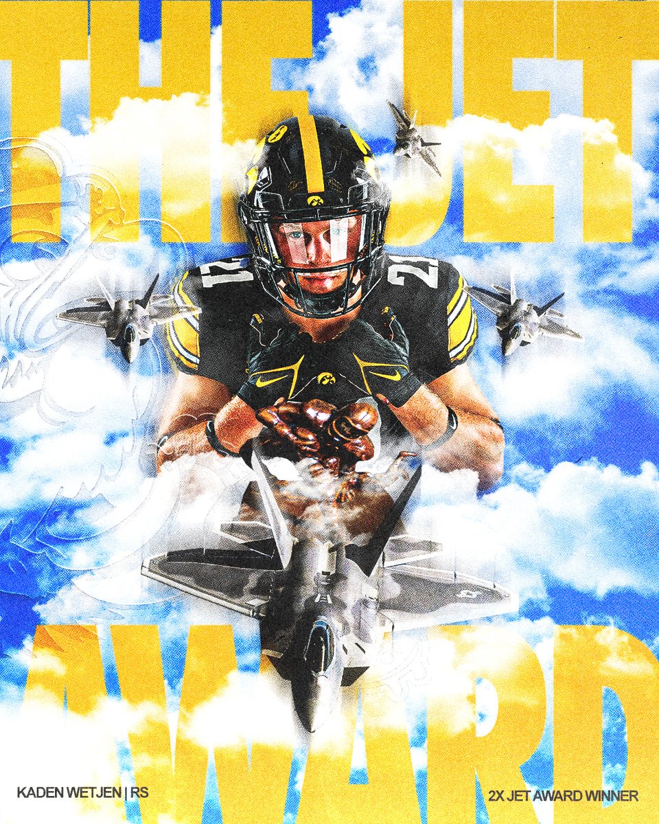 HawkeyeFootball's tweet image. 𝐁𝐀𝐂𝐊-𝐓𝐎-𝐁𝐀𝐂𝐊 🏆🏆

@WetjenKaden is the first-ever two-time Jet Award winner.