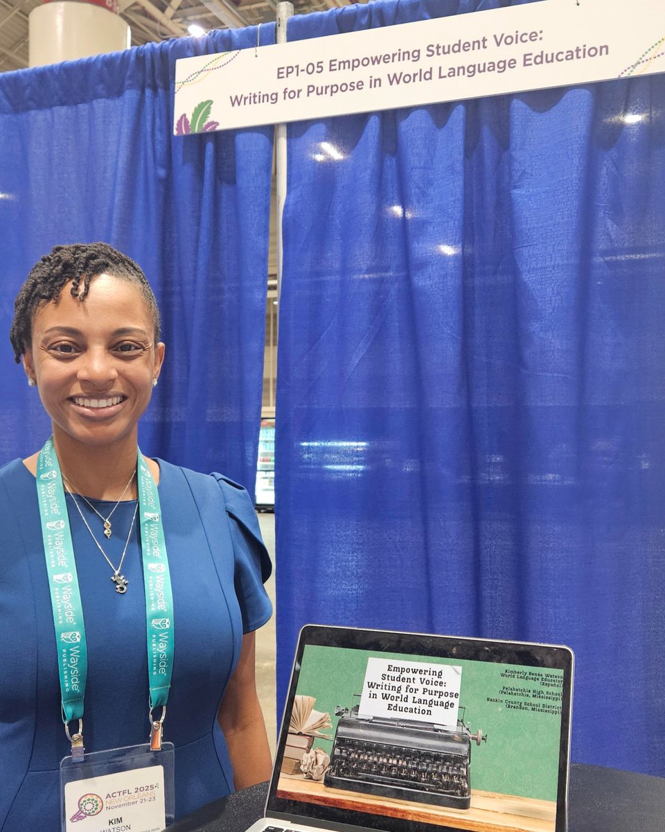 Ms. Kimberly Watson (Spanish teacher at Pelahatchie High School) recently presented, “Empowering Student Voice: Writing for Purpose in World Language Education,” at the 2025 (ACTFL) Convention and World Languages Expo in New Orleans.
pelahatchienews.com/article/3728,w…