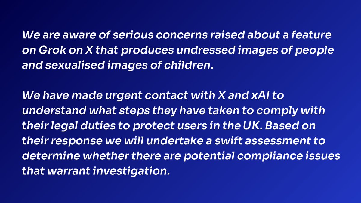 Our statement on Grok ⬇️