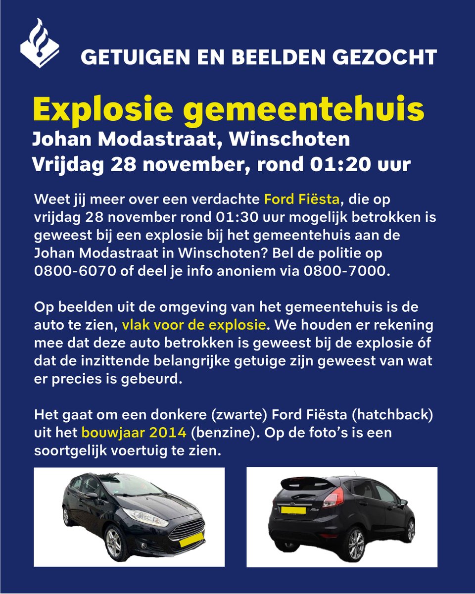 Explosie bij gemeentehuis Winschoten