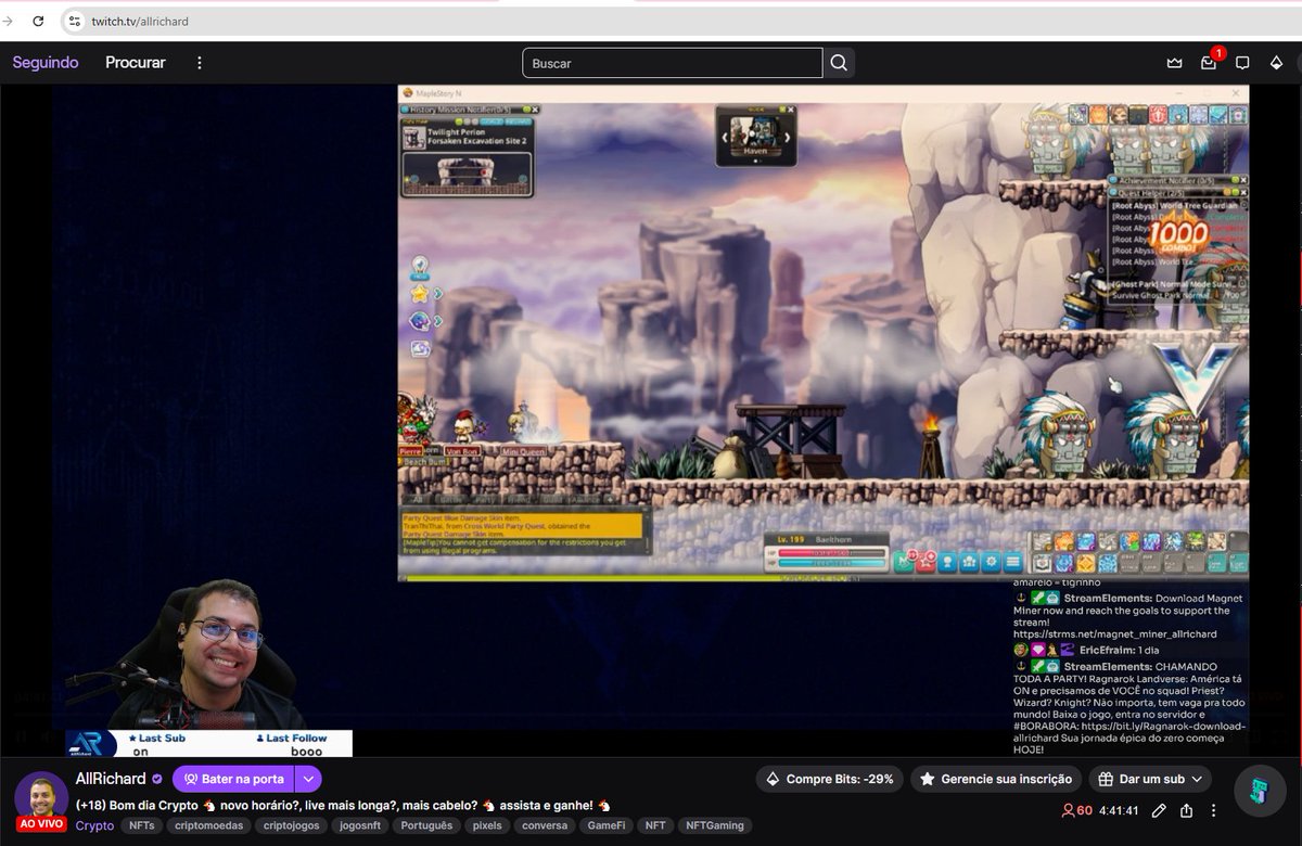 🚀 FIRST LIVE STREAM OF THE YEAR IS ON! 💥

Today I'll be LIVE playing MapleStory with a clear goal:

👉 reach level 200 🔥

If you enjoy <a href="/MaplestoryU/">MapleStory Universe</a>, challenges, and hardcore live streams, join me 👀👇

📺 Watch live:

twitch.tv/allrichard

kick.com/allrichard