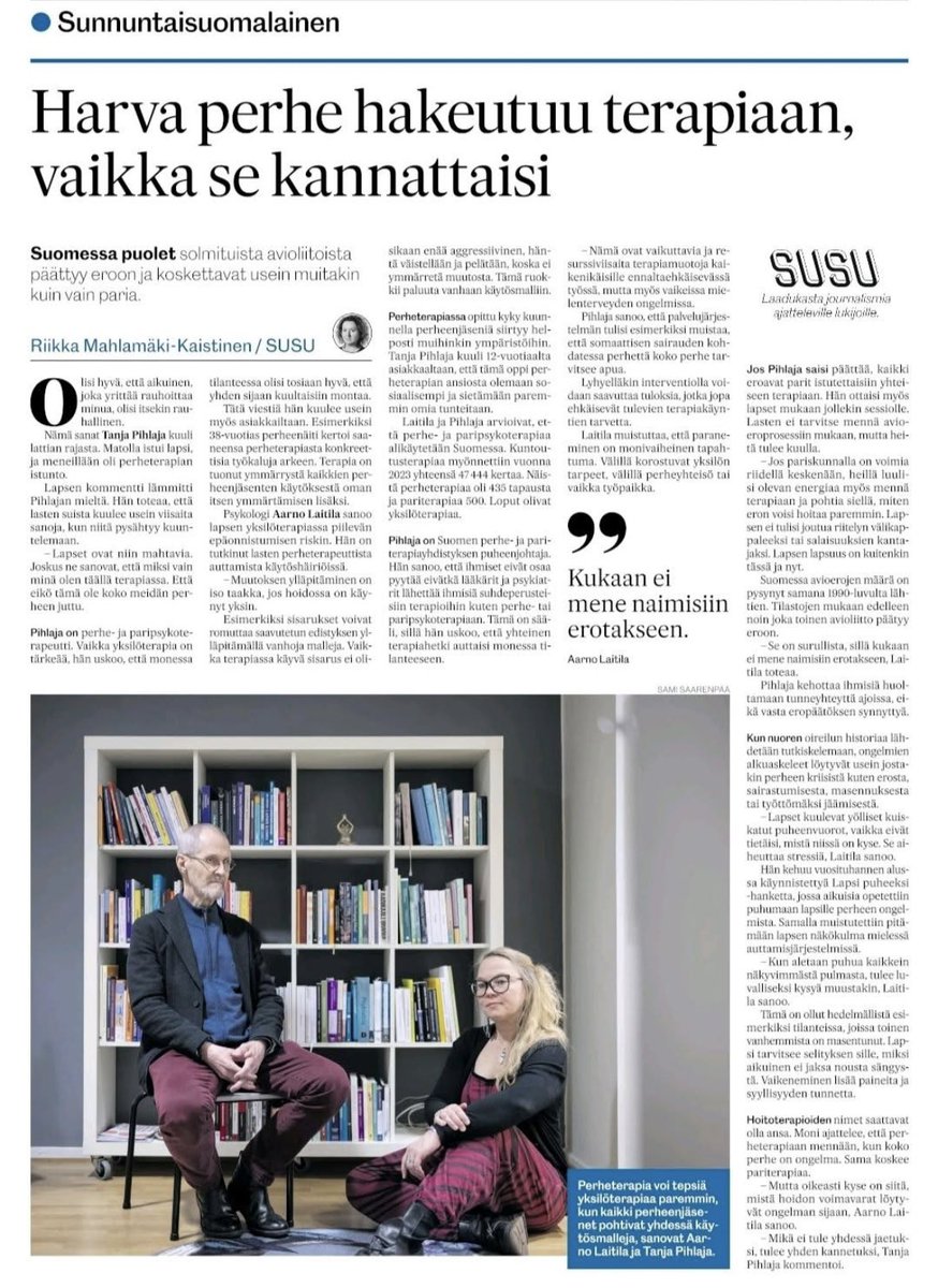 Harva perhe hakeutuu psykoterapiaan, vaikka se kannattaisi.

Kela tukee pari- ja perheterapiaa #kuntoutuspsykoterapia’na. 

#perheterapia #psykoterapia #perhepsykoterapia #terapia