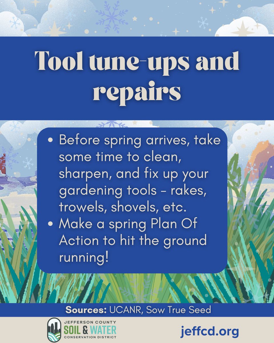 ‘Tis the season to care for gardens! Take some time to tune up your equipment.
Spring will be here before you know it! Before the planting season, you can make sure all your tools are ready for use by giving them a little love.
#conservation #gardening #wintermaintenance #gardens