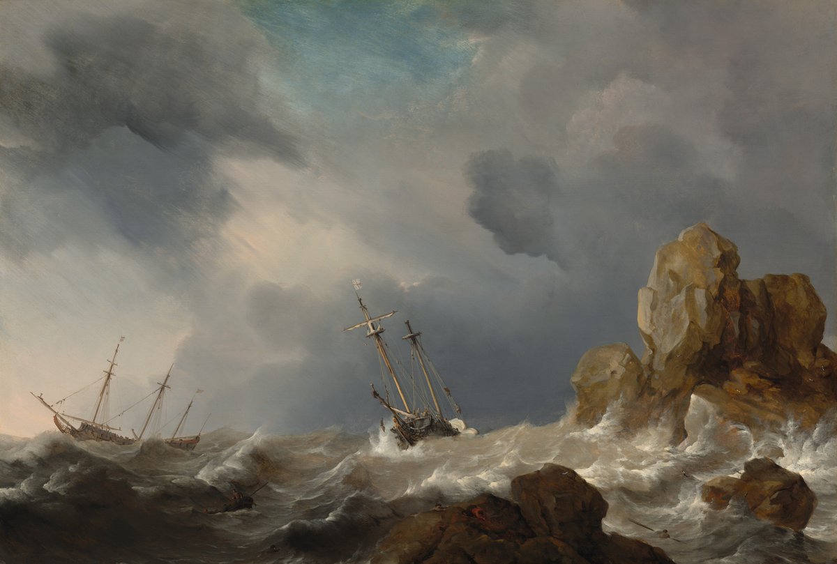 Nederlandse Schepen in een Storm
(Dutch Ships in a Gale)

Willem van de Velde de Jonge, 1660