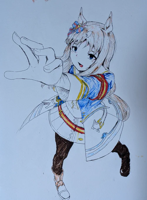 描き初め。 ペン入れ難しすぎてこっから入れる保険ありますか状態になった
