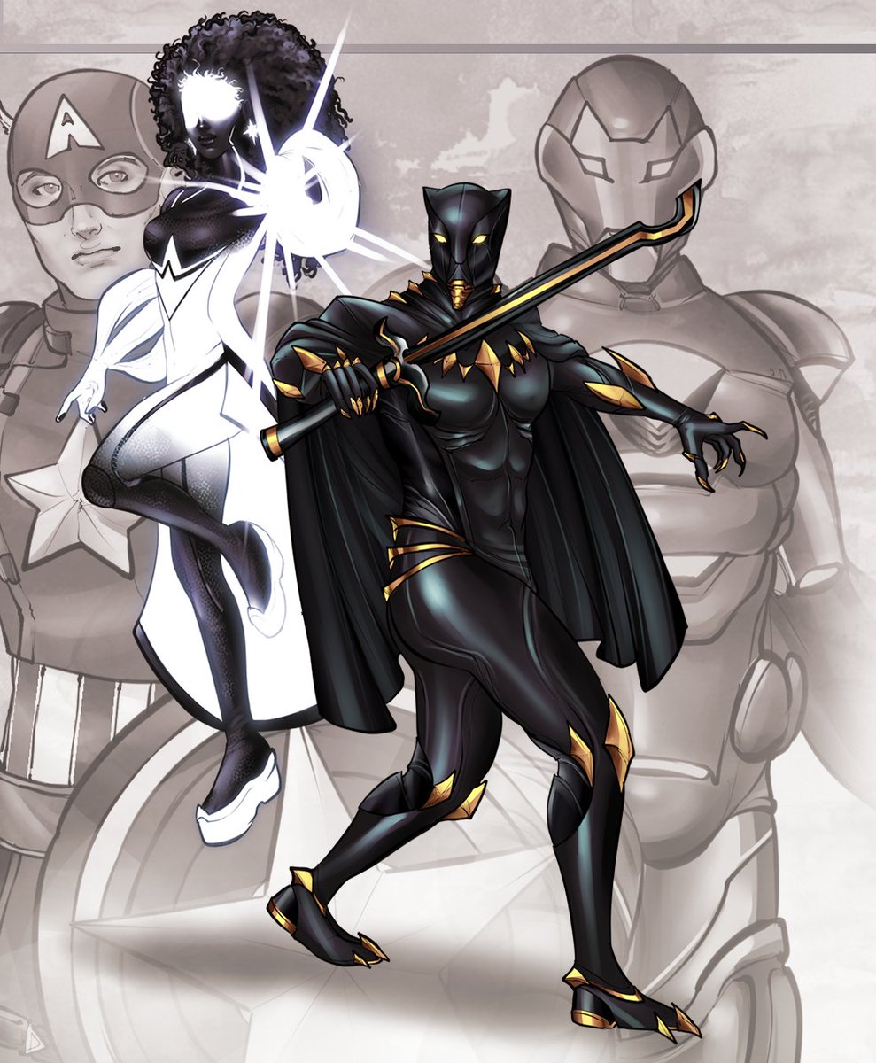 The_Luckyest's tweet image. The Avengers - 
Black Panther and Spectrum

 #Earth7Marvel