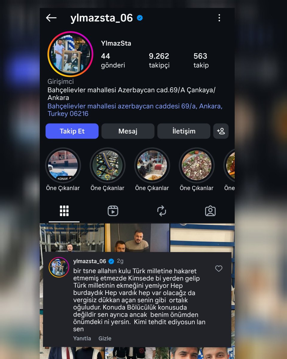 Ankara gereğini yapıyoruz.

Boykot listemiz genişliyor. 

Yok öyle Türk milletinin ekmeğini yiyip, sofrasına hançer saplamak. 

💥Profilinde siyasetciler ve mafyavari gruplarla fotoğrafı olmasının rahatlığıyla Türk Milletini alenen tehtit edebiliyorlar !.
🏮Yeni bir hırtofaşist