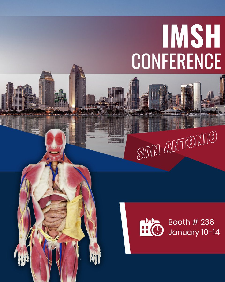 syndaver's tweet image. We’re heading to IMSH!

Join SynDaver EDU at the IMSH Conference and experience ultra-realistic synthetic anatomy models and task trainers designed for hands-on learning and simulation training. 

#IMSH #IMSH2025 #SimulationEducation #MedicalSimulation #AnatomyEducation