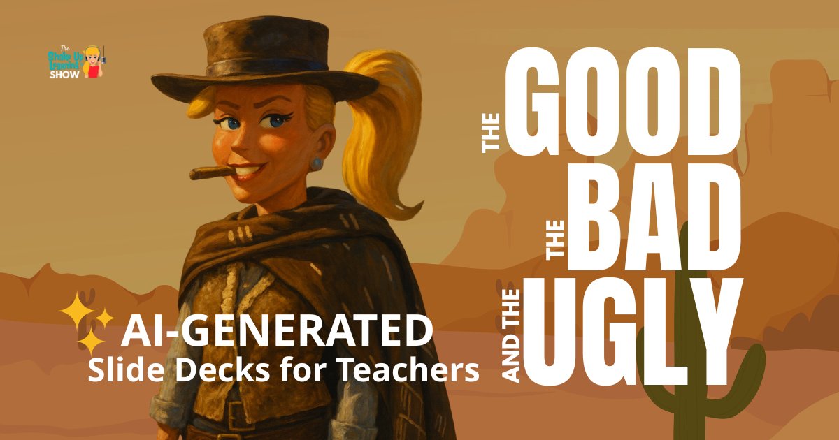 ShakeUpLearning's tweet image. 🪄 AI-Generated Slide Decks for Teachers: The Good, The Bad, and The Ugly 
🤖 Can AI really create a beautiful slide deck with text AND images? YES!
➡️ shakeuplearning.com/blog/ai-genera… #edtech #edchat #k12 #aiineducation #aiinedu #TCEA #FETC #ISTE #teacherlife