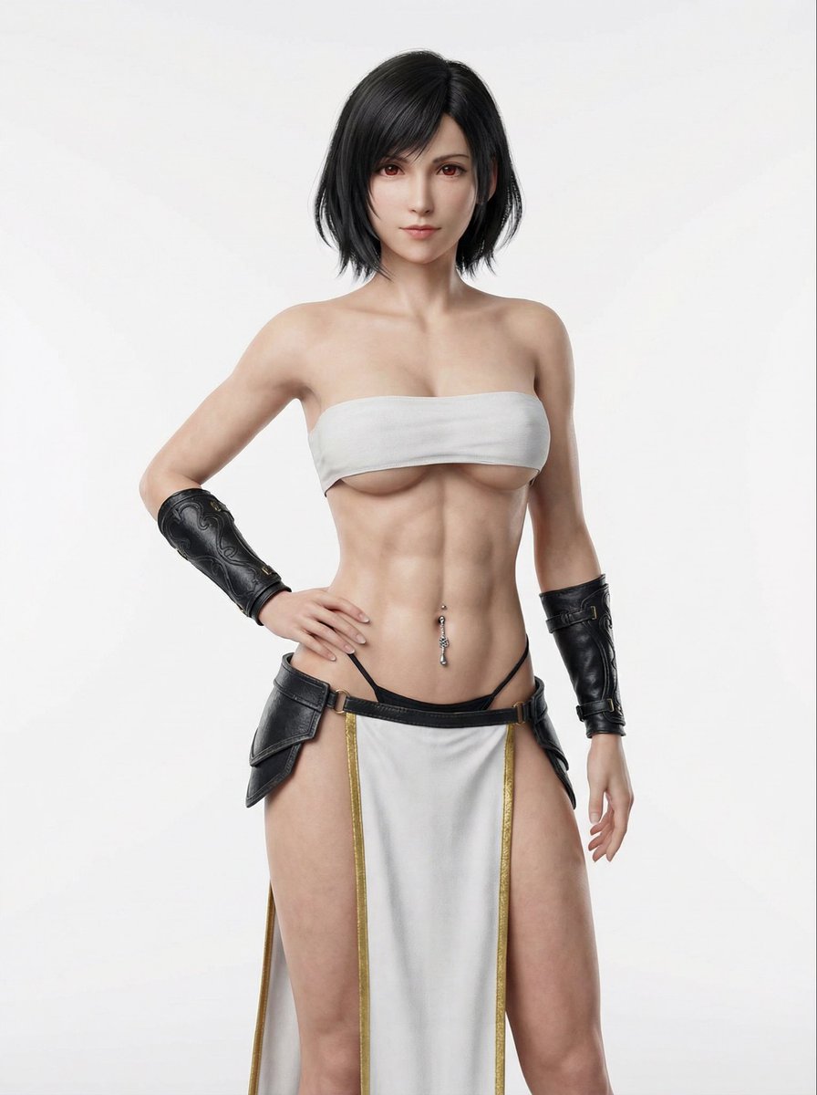 finalfAIntasy's tweet image. Since this was so popular, here’s Tifa as a monk with short hair
