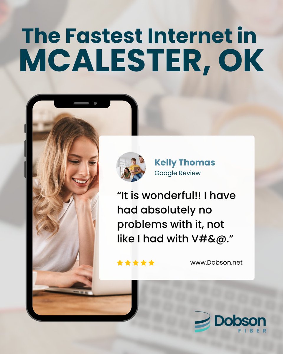 DobsonFiber's tweet photo. “It is wonderful!! I have had absolutely no problems with it, not like I had with Vyve.” — Kelly Thomas
👉 Start streaming better: https://t.co/tFljZakboT https://t.co/kG8xkza1bt