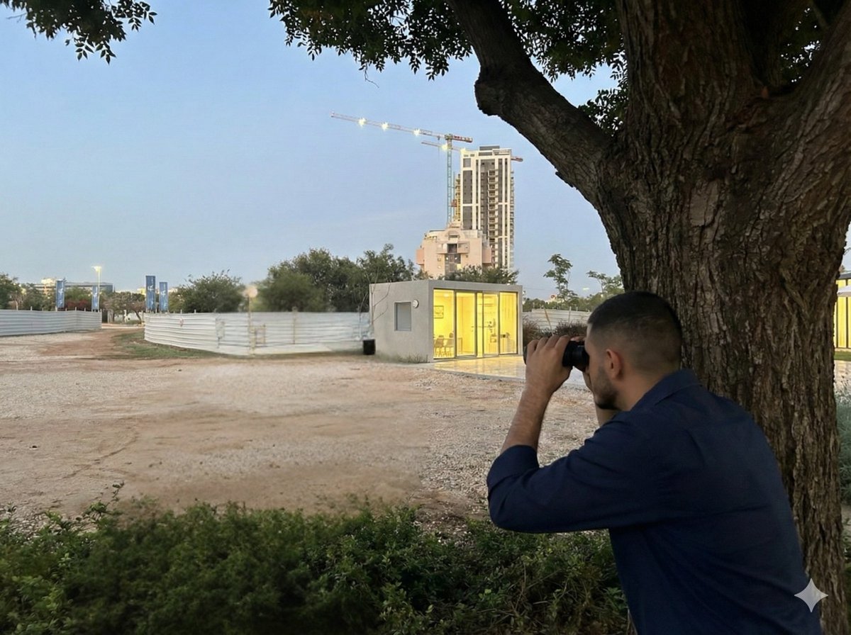 יניר דביר משקיף על מתחם המכירות של אאורה…