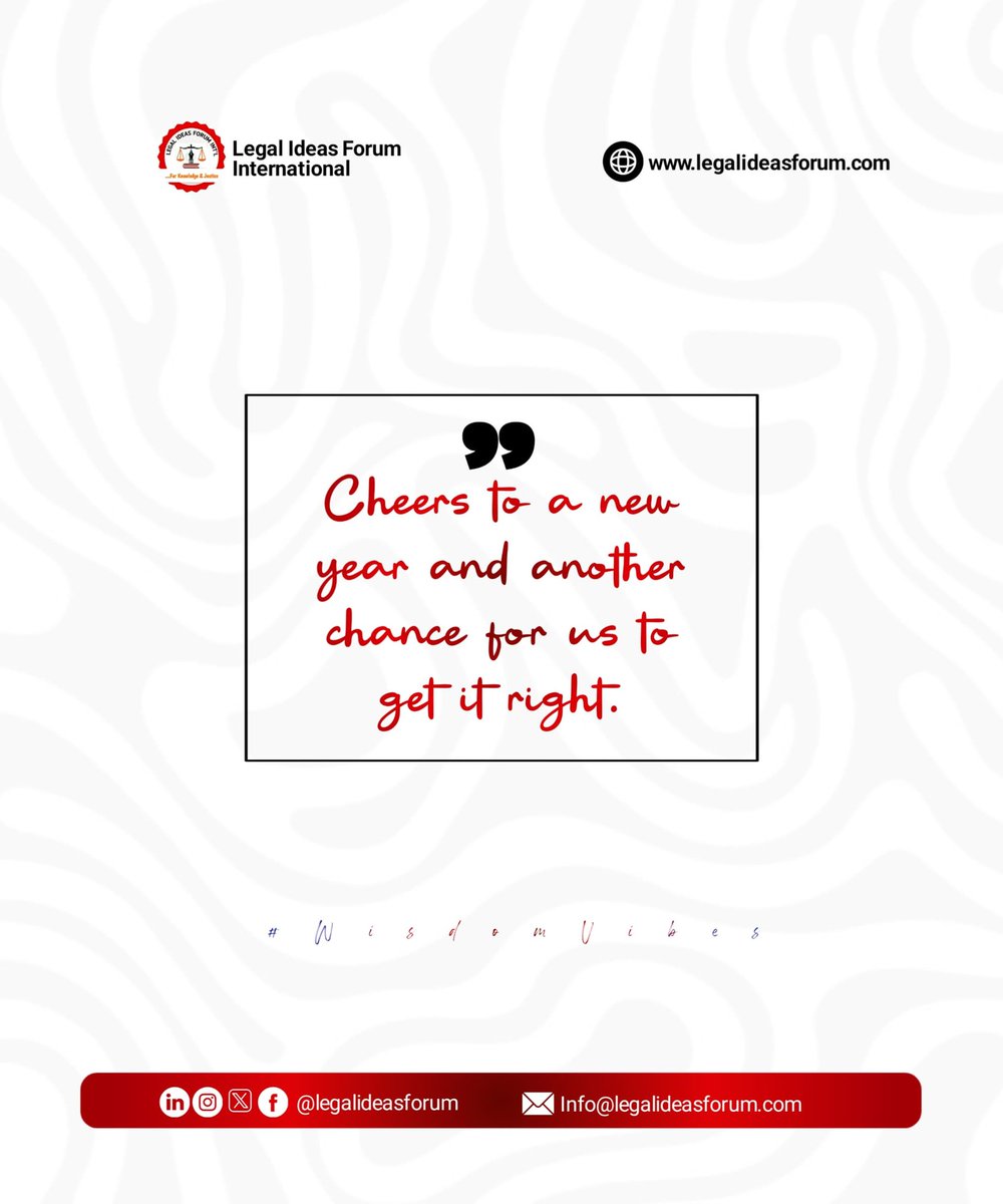 legalideasforum's tweet photo. LEGAL IDEAS FORUM INTERNATIONAL 

IT'S THE FIRST MONDAY OF 2026!!!

A new year has opened its doors, and with it comes a quiet but powerful invitation; to be intentional, to be courageous, and to choose progress even when it feels uncomfortable. This first Monday of 2026 https://t.co/lz39nCju1x