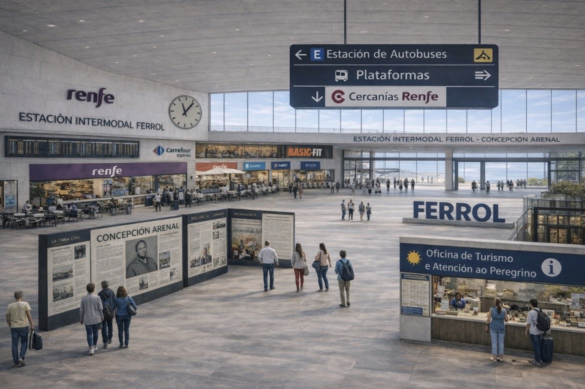 JuanmaFerrol's tweet image. Algunos critican las estaciones que parecen aeropuertos… a mí me parecen muy chulas… echo de menos que aparezca Ferrol en los carteles de Chamartín porque ya no hay conexión directa con esta ciudad, y ojalá tener pronto un ferropuerto también en Ferrol 😉👍🏻