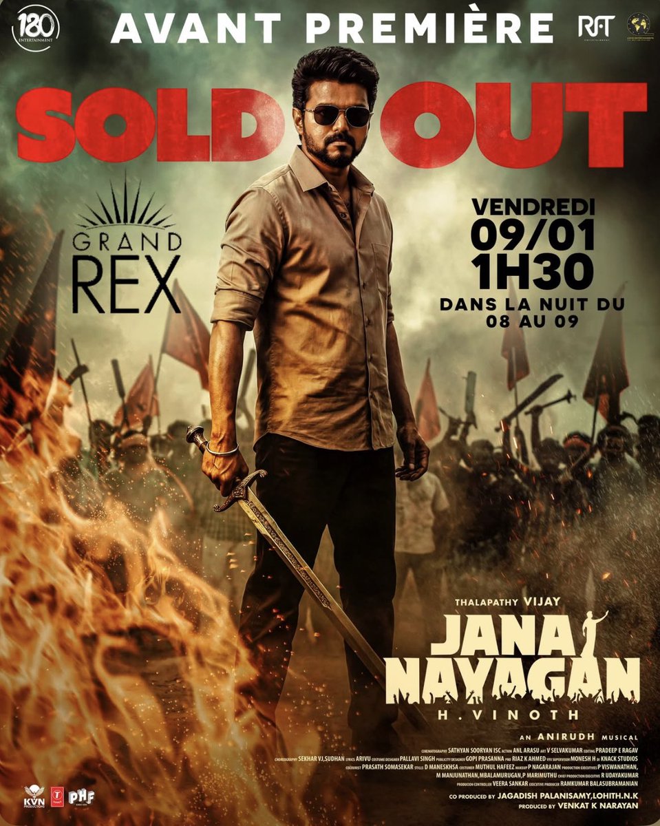 L’avant-première événement de #JANANAYAGAN est déjà SOLD OUT au #GrandRex 🔥
Bonne nouvelle : une projection exceptionnelle est ajoutée dans la nuit du 8 au 9 janvier !

Et pour ceux qui  auraient manqué les avant-premières, les autres séances sont désormais ouvertes à la vente !