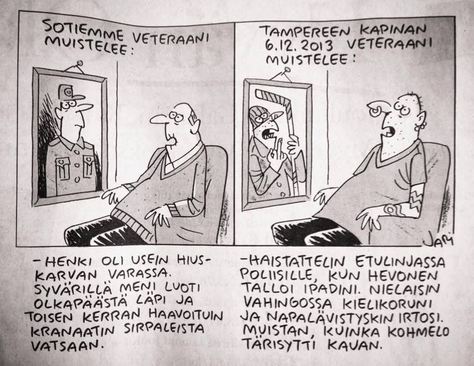 Osuu kyllä edelleen. Satuin olemaan tuolloin tapahtumien keskipisteessä ja melkoista vässykkää oli kyllä noussut kivien alta Sorsapuistoon riehumaan.