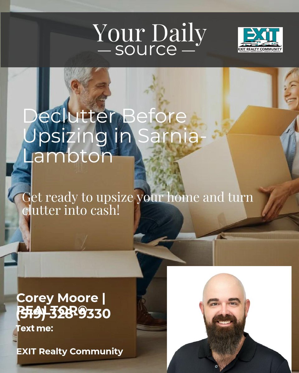 moore_corey1's tweet image. Getting ready to upsize in Sarnia-Lambton? 🏡 Declutter the cash-filled corners of your home before the big move! Garage sales, online marketplaces, &amp;amp; donation drives can turn clutter into $$! What’s the most surprising item you’ve cashed in on? Share below! #MovingMagic