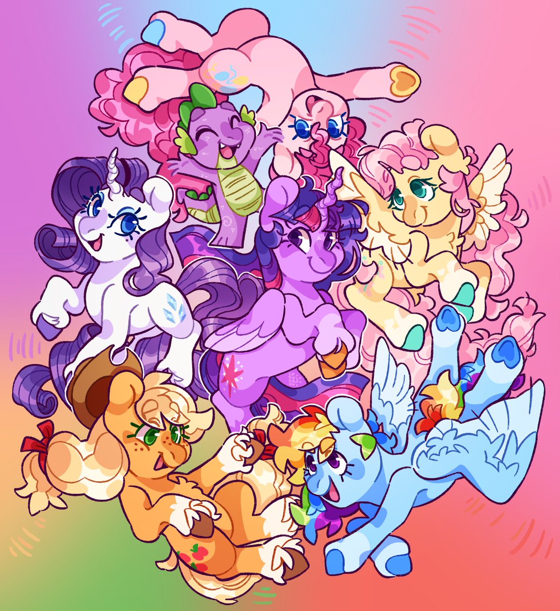 cocopudu's tweet image. YEAR OF THE HORSE FRIENDSHIP 🌸🌼 #MLP