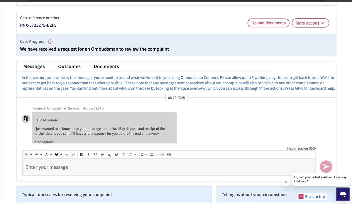 RajkumarSa13457's tweet image. @FinancialOmbuds Please check case PNX-5723275-B2F5. Overdue a response by 3 weeks on a high-value dispute. Communication has stalled despite promises of a resolution in December. Help appreciated
#FinancialOmbudsman