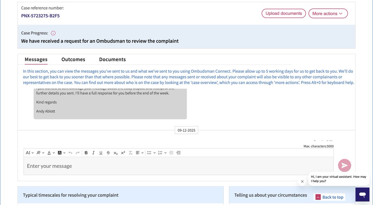 RajkumarSa13457's tweet image. @FinancialOmbuds Please check case PNX-5723275-B2F5. Overdue a response by 3 weeks on a high-value dispute. Communication has stalled despite promises of a resolution in December. Help appreciated
#FinancialOmbudsman