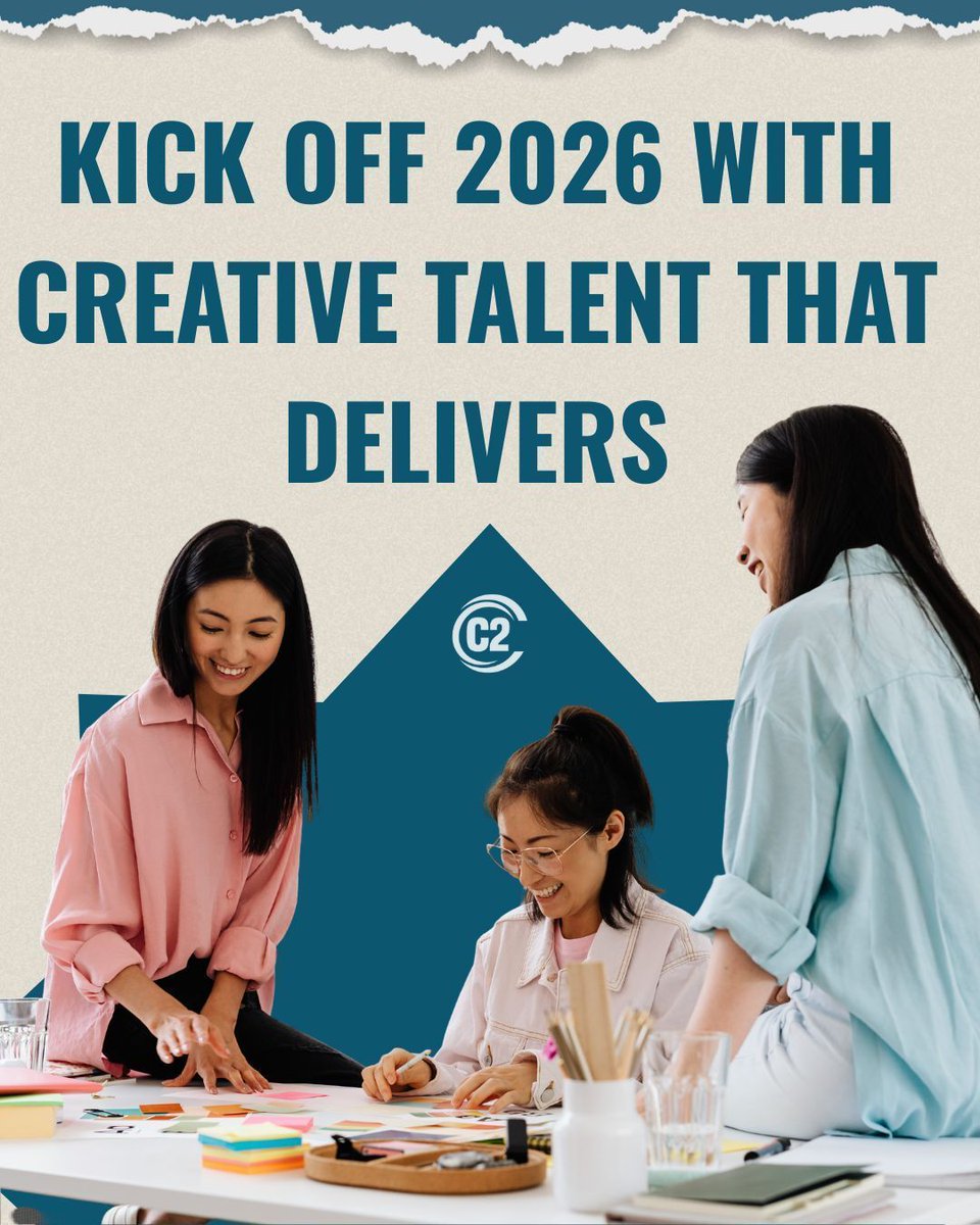 2026 is here! Is your team ready to tackle new projects? C2 connects you with talented creative professionals who bring ideas—and results—to life. Let’s start the year strong.