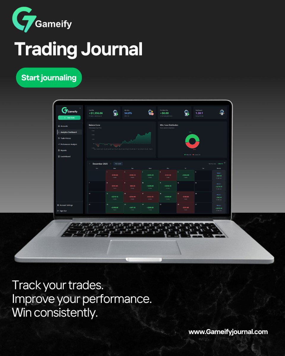 Start this year by journaling with Gameify.

Track every trade. Learn from every mistake.