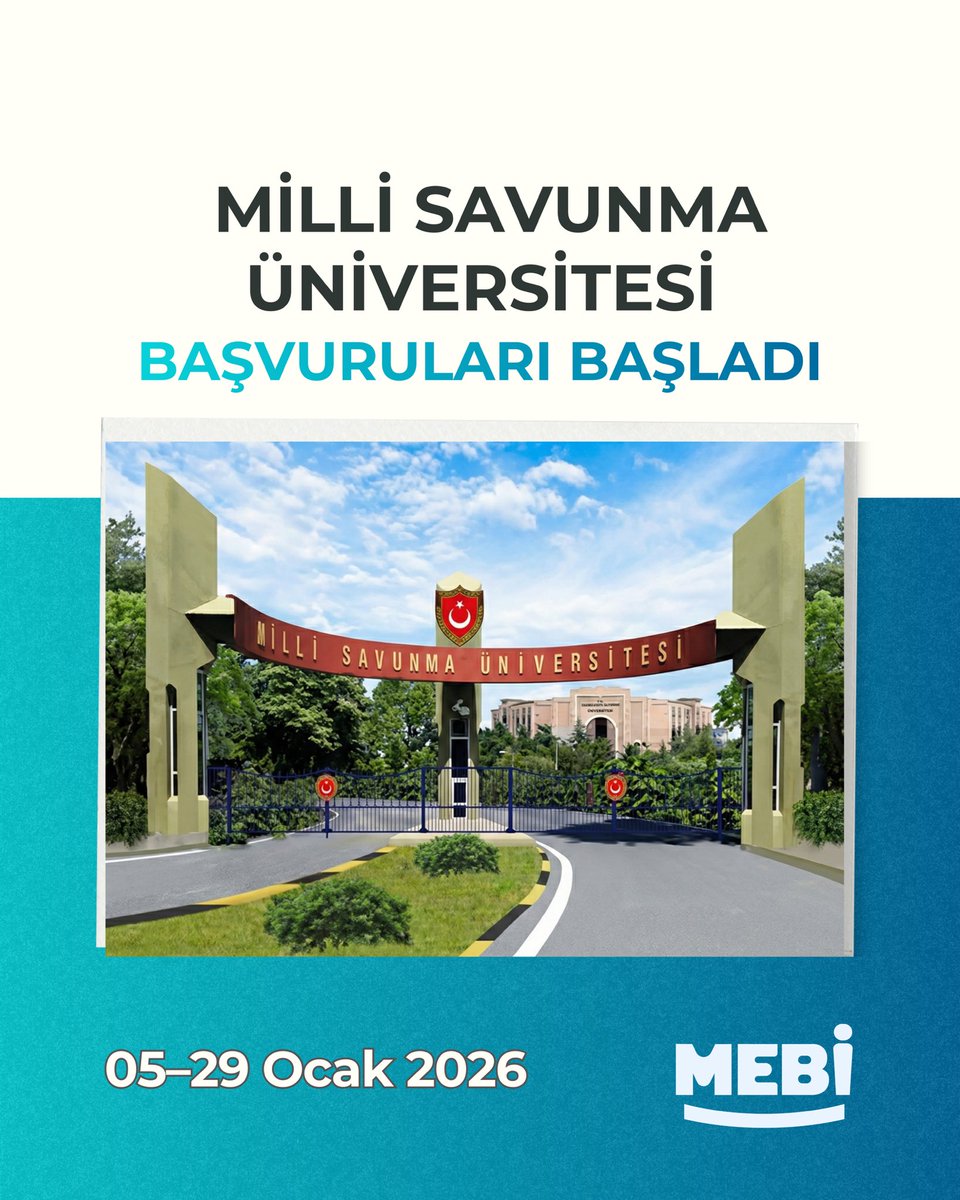 meb_mebi's tweet photo. MSÜ 2026 başvuruları başladı. 🎖️
Başvurular 05–29 Ocak tarihleri arasında
ÖSYM üzerinden alınmaktadır.
🔗 https://t.co/yEsFtBEkTO https://t.co/KD74BbhEnZ