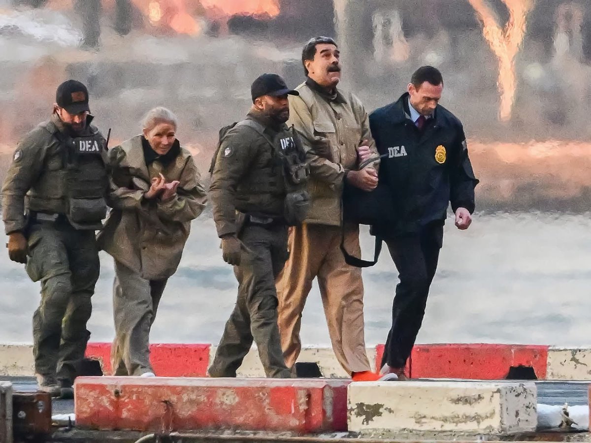 HRS4NTOS's tweet image. Así fue el traslado del expresidente de Venezuela Nicolás Maduro y su esposa Cilia Flores, rumbo a la Corte de NY.  #ULTIMAHORA #Detenciones #NicolasMaduro #estadosunidosdenorteamerica #Internacional