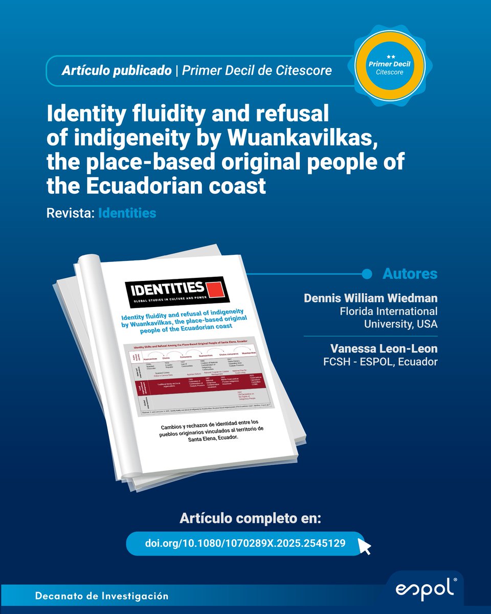 Destacamos artículo que analiza la identidad Wuankavilka desde una perspectiva histórico-cultural, examinando los cambios, la indigeneidad y el rechazo a categorías impuestas, así como la continuidad de su vínculo con el territorio y los ancestros.

🔗Más: doi.org/10.1080/107028…